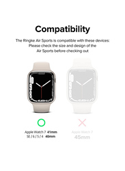 Ringke Air Sports Compatible with Apple Watch 7 41mm Case, Thin Soft Flexible Rugged TPU Raised Bezel Frame Protective Button Cover for Apple Watch Series SE/7/ 6/5/4 41mm -Black